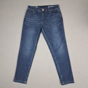 Mugsy Fultons Taper Jeans Mens 32x28 Indigo Blue Denim Stretch Waist Comfort Fit